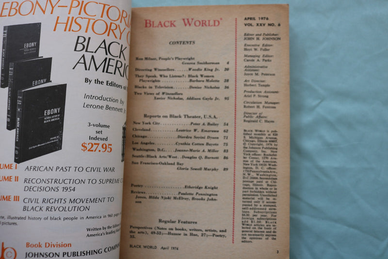 1976 APRIL BLACK WORLD MAGAZINE - RONALD MILNER, PLAYWRIGHT COVER - K 3376