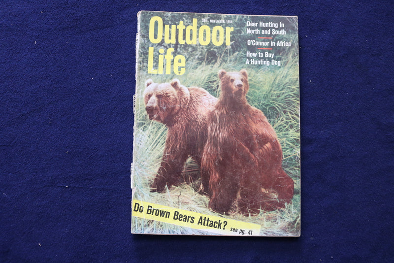1958 NOVEMBER OUTDOOR LIFE MAGAZINE - FISHING, HUNTING, CAMPING - E 9110