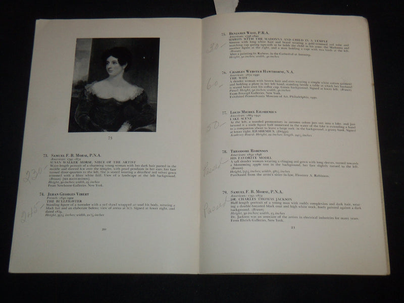 1942 XIX CENTURY PAINTINGS JOHN F. BRAUN COLLECTION PUBLIC SALE CATALOG - J 9207