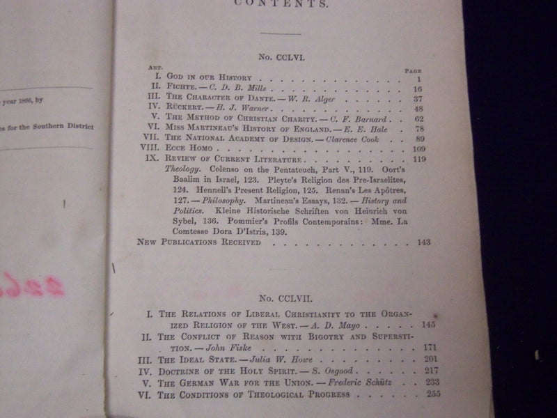 1834-1866 THE CHRISTIAN EXAMINER REVIEW MAGAZINE BOUND VOLUME LOT OF 9- KD 1144A