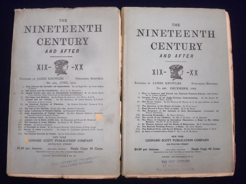 1909-1911 THE NINETEENTH CENTURY & AFTER PERIODICAL LOT OF 5 - NICE ADS - O 2912