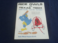 1984 OCTOBER 20 RICE UNIVERSITY VS TEXAS TECH UNIV FOOTBALL PROGRAM - ST 5883I