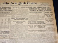 1918 JANUARY 23 NEW YORK TIMES - SENATE READY FOR WAR CABINET FIGHT - NT 7939