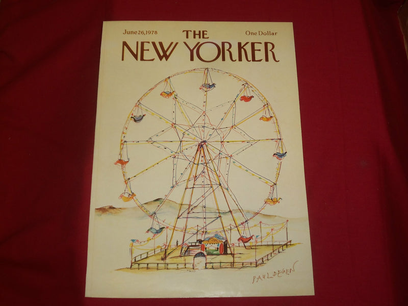 1978 JUNE 26 NEW YORKER MAGAZINE FRONT COVER ONLY - GREAT ART FOR FRAMING