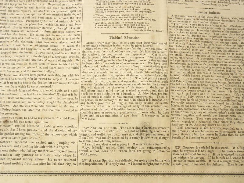 1851 APRIL 5 BOSTON MUSEUM NEWSPAPER - MURDERER'S RETRIBUTION - AMIE - NP 9027