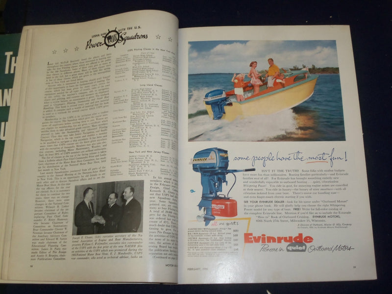 1955 FEBRUARY MOTOR BOATING MAGAZINE - THE YACHTSMEN'S MAGAZINE - B 6617