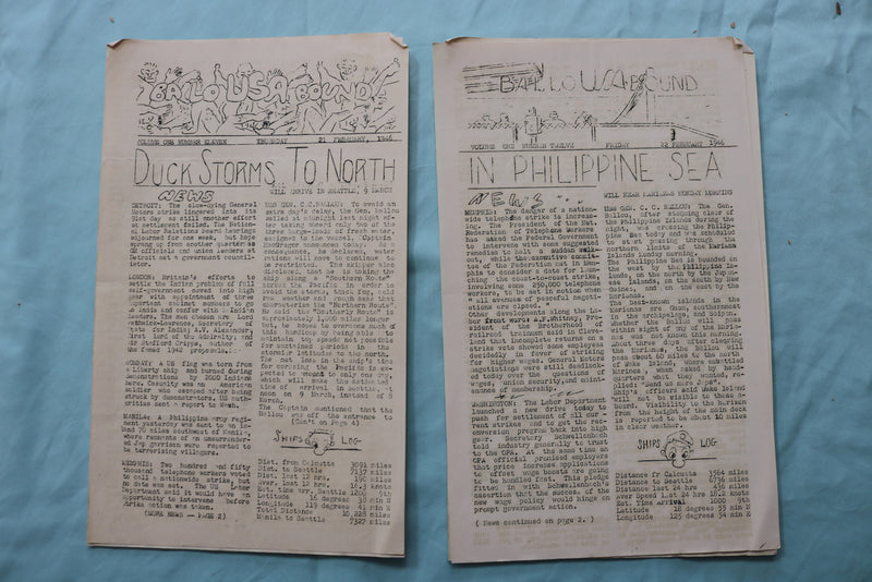 1946 BALLOU BOUND- TRANSPORT SHIP NEWSPAPER - LOT OF 26 - K 2519