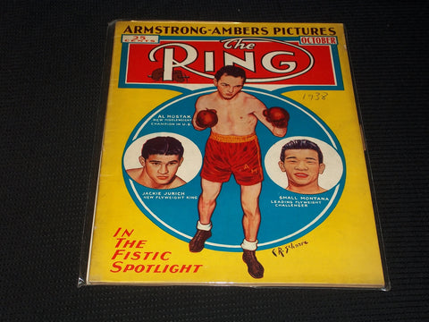 1938 OCTOBER THE RING MAGAZINE - AL HOSTAK FRONT COVER - E 4568