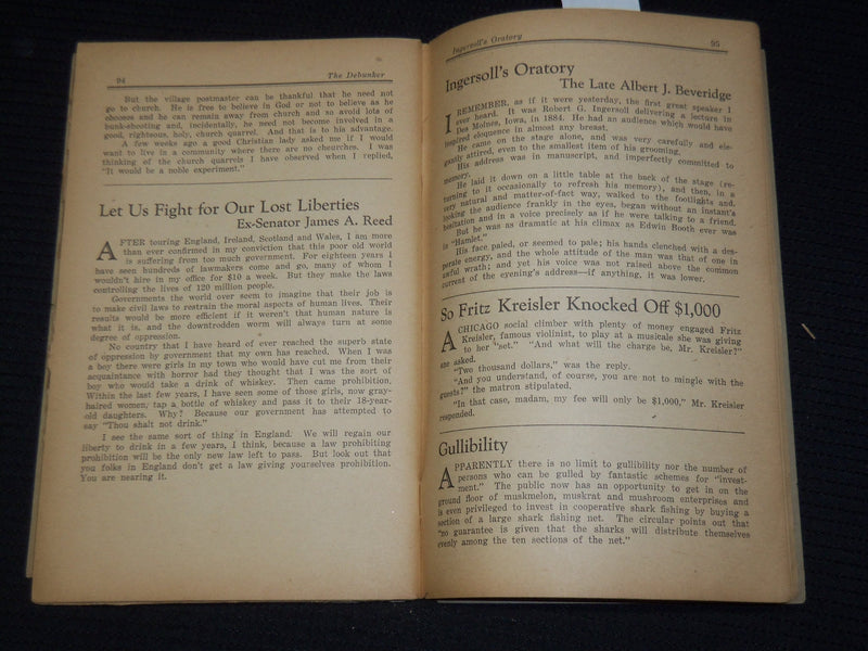 1930 NOVEMBER THE DEBUNKER AND THE AMERICAN PARADE MAGAZINE - K 597