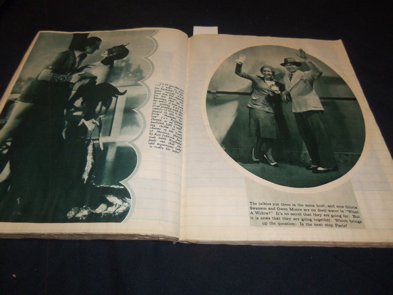 1930'S HOLLYWOOD STARS SCRAPBOOK - COOPER - GARBO - GREAT PHOTOS - 23A