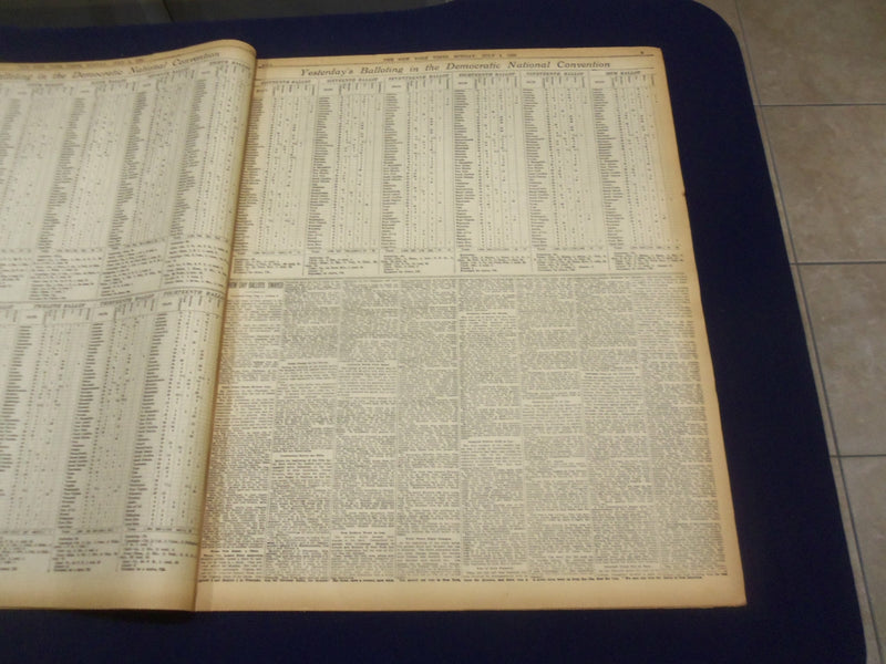 1920 JULY 4 NEW YORK TIMES - CONVENTION ADJOURNS TO 10 A.M. MONDAY - NT 9320