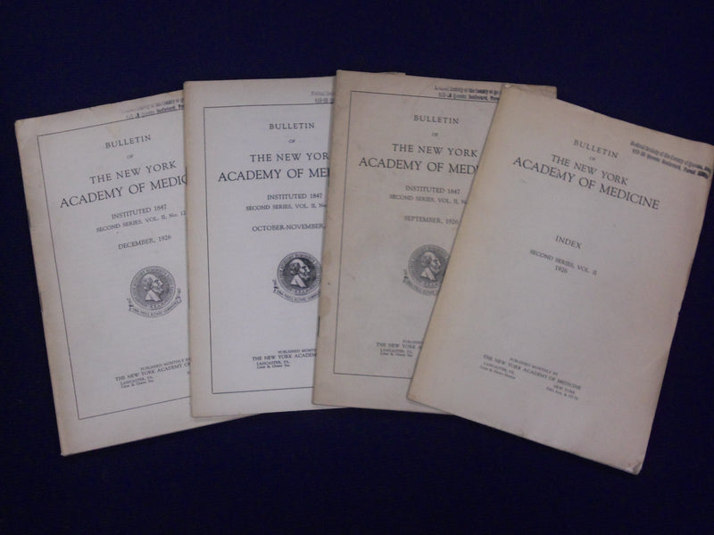 1925-1926 BULLETIN OF THE NEW YORK ACADEMY OF MEDICINE LOT OF 24 ISSUES - O 2115