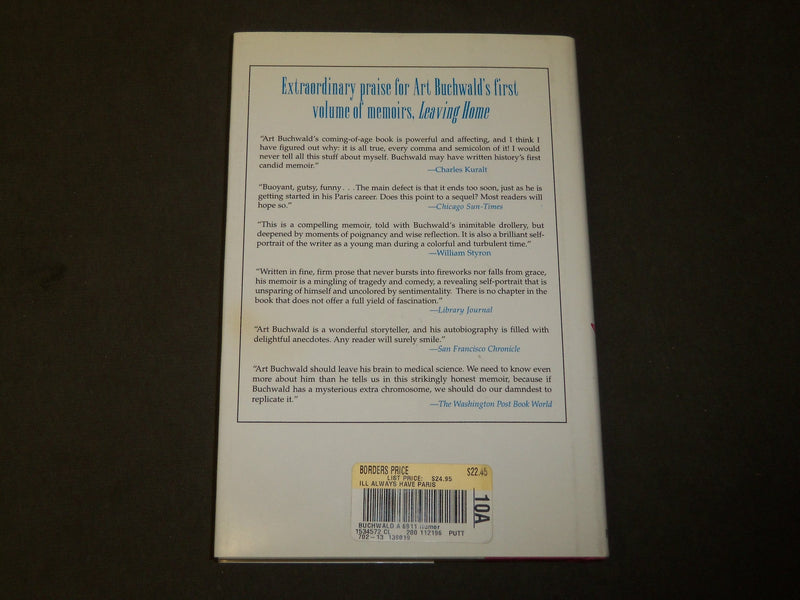 1996 I'LL ALWAYS HAVE PARIS BOOK SIGNED BY ART BUCHWALD - KD 5351