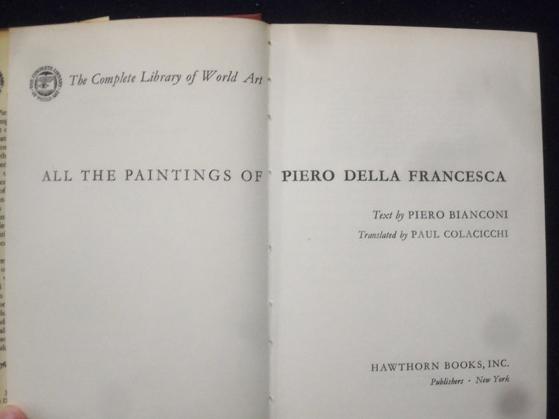 1962 ALL THE PAINTINGS OF FRANCESCA HARDCOVER BOOK BY PIERO BIANCONI - KD 8695