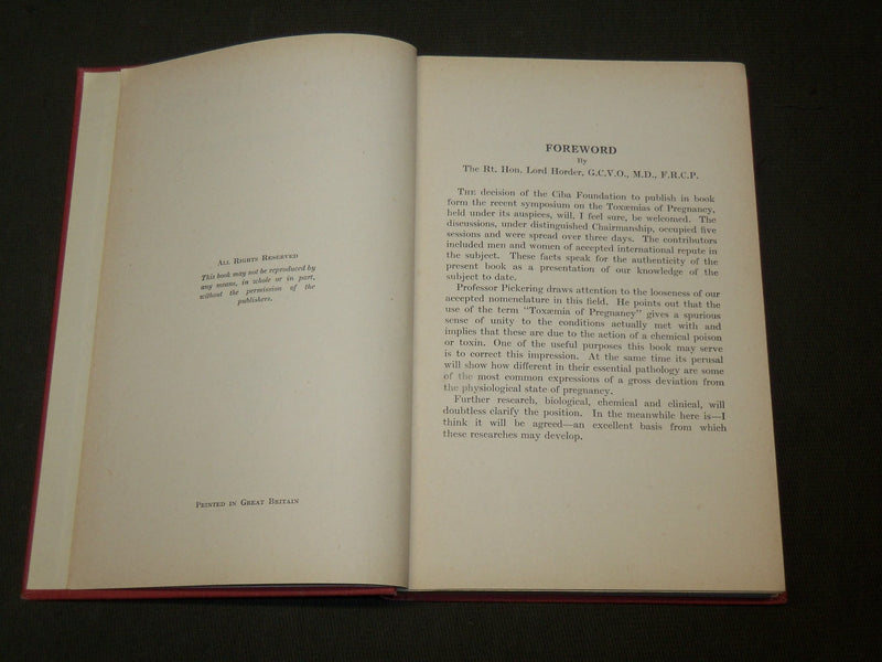 1950 TOXAEMIAS OF PREGNANCY - CIBA FOUNDATION SYMPOSIUM BOOK - KD 6115