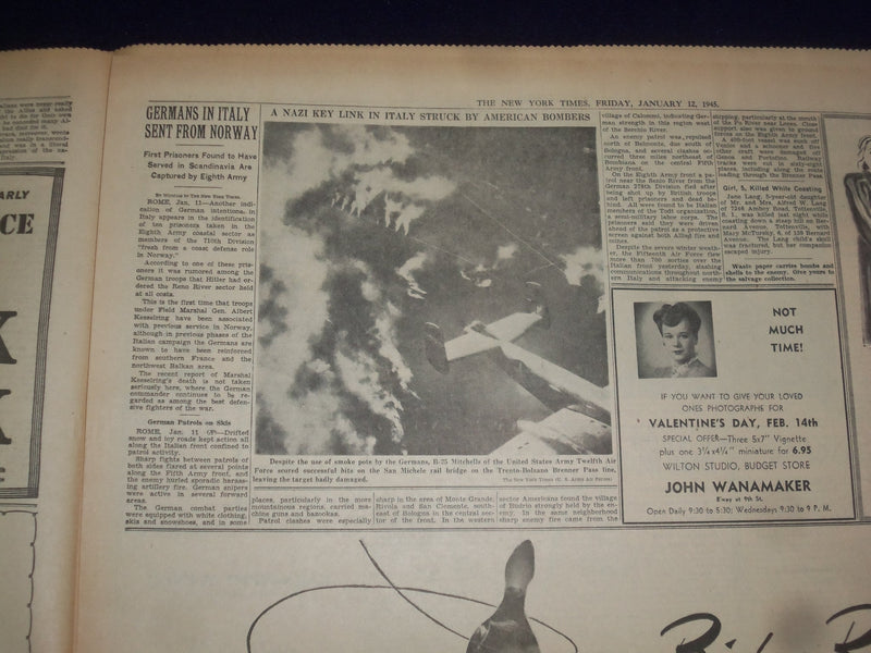 1945 JAN 12 NEW YORK TIMES - AMERICANS DEEPEN AND WIDEN LUZON FOOTHOLD - NP 6650