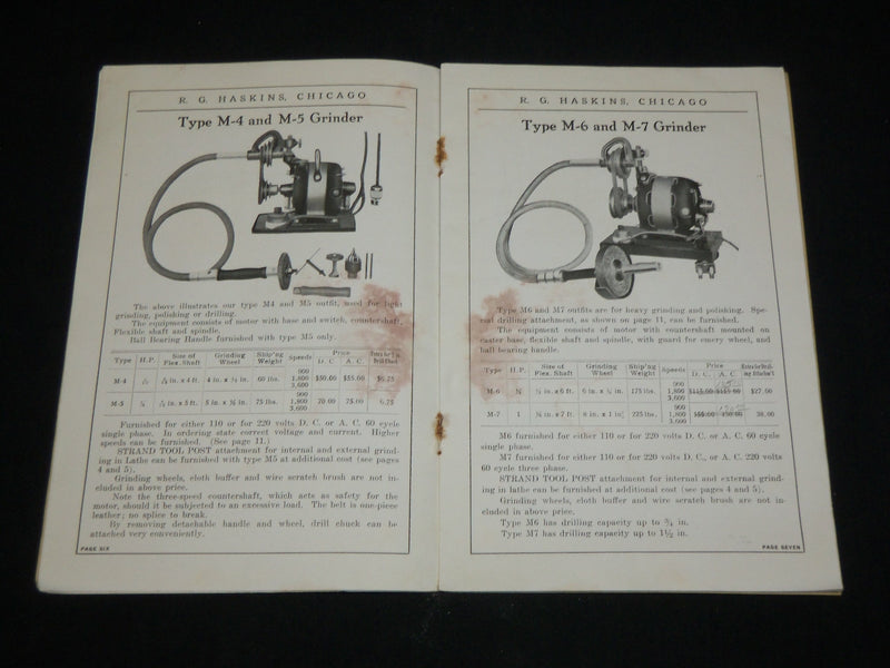 1920'S R. G. HASKINS STRAND FLEXIBLE SHAFT & MACHINERY CATALOGUE NO. 10 - J 6553