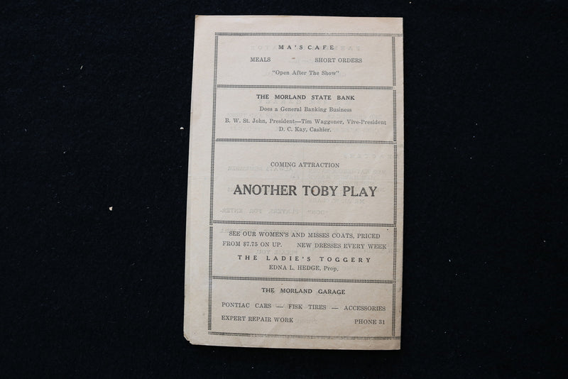 1920'S DORA DEAN - DON HOPKINS PLAYERS - PROGRAM - K 1894