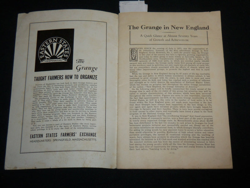 1938 NEW ENGLAND THE GIBRALTAR OF THE GRANGE BUILDING PROGRAM - J 6635