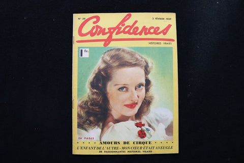 1939 FEBRURARY 3 CONFIDENCES MAGAZINE - BETTE DAVIS COVER - E 26082