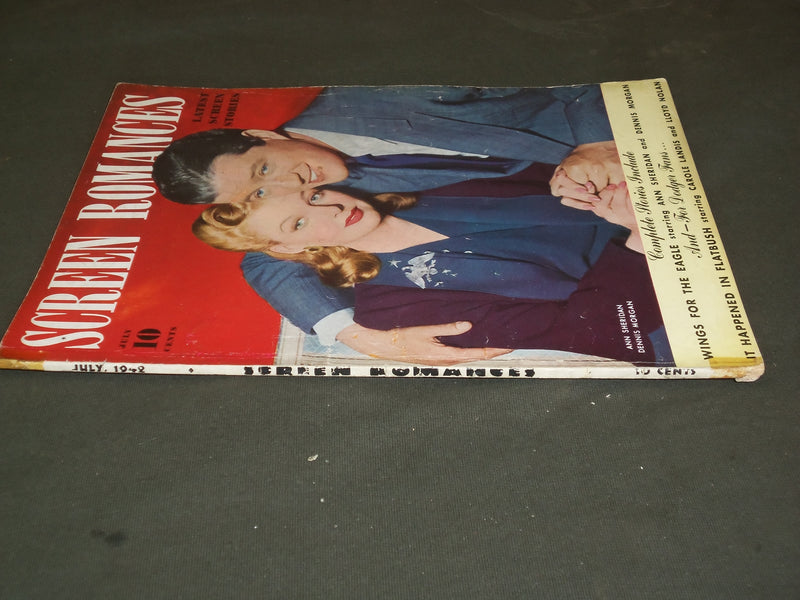 1942 JULY SCREEN ROMANCES MAGAZINE - ANN SHERIDAN & DENNIS MORGAN COVER - M 107