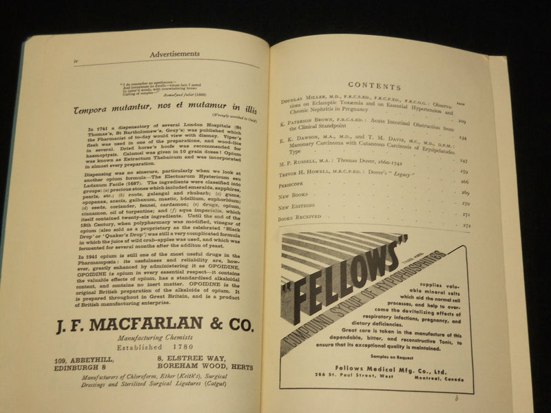 1942 APRIL & MAY EDINBURGH MEDICAL JOURNAL MAGAZINE LOT OF 2- WR 572E