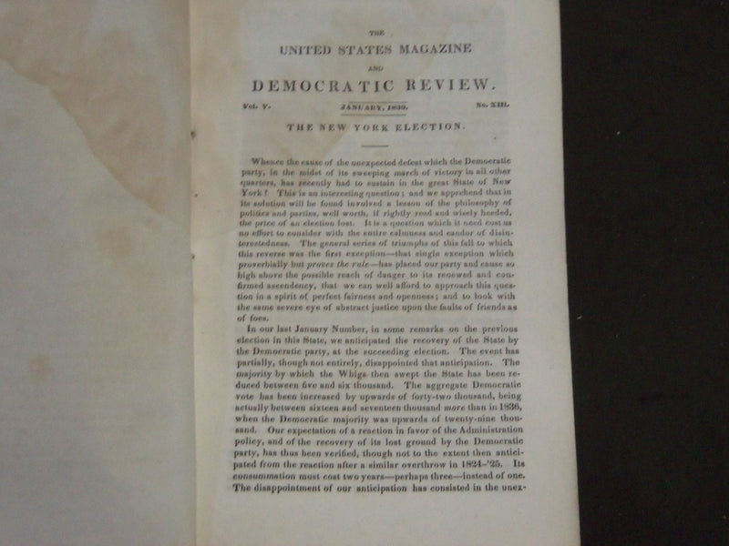 1838-1840 THE UNITED STATES MAGAZINE & DEMOCRATIC REVIEW LOT OF 9 - WR 1277