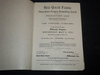 1951-1952 RED GATE FARM PRODUCTION CATTLE SALE CATALOG LOT OF 2 - J 9236