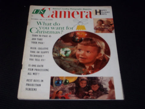 1961 DECEMBER U.S. CAMERA MAGAZINE - CHRISTMAS PRESENTS FRONT COVER - E 6400