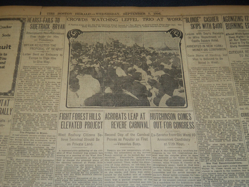 1906 SEPTEMBER 5 THE BOSTON HERALD - PROCTOR WINS IN VERMONT - BH 102