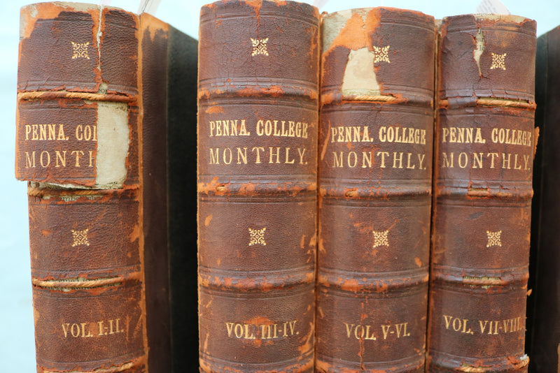 1877-1890 PENNSYLVANIA COLLEGE MONTHLY BOUND VOLUMES - LOT OF 7 - KD 9561