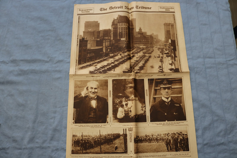 1916 SEP 24 THE DETROIT NEWS TRIBUNE ROTOGRAVURE SECTION- THOMAS EDISION - K 324
