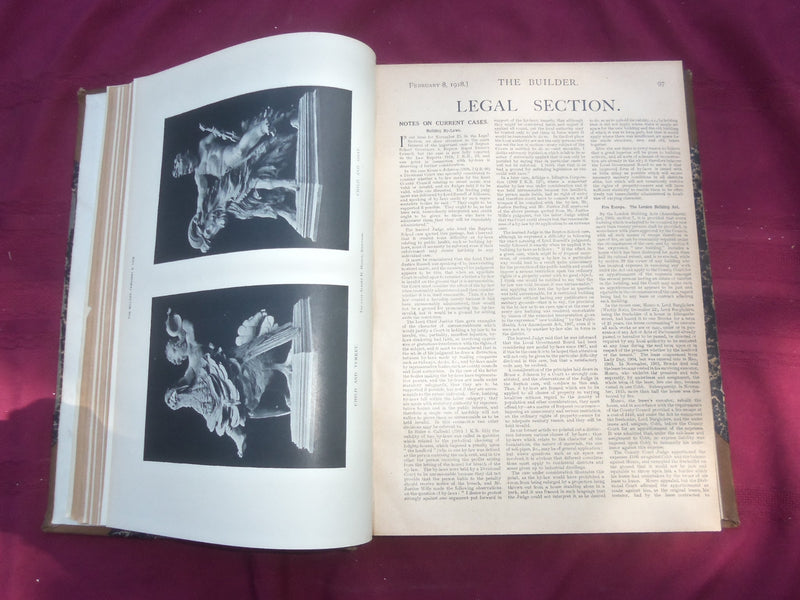 1918 JANUARY-JUNE THE BUILDER U. K. MAGAZINE BOUND VOLUME - FOLD OUTS- C 58