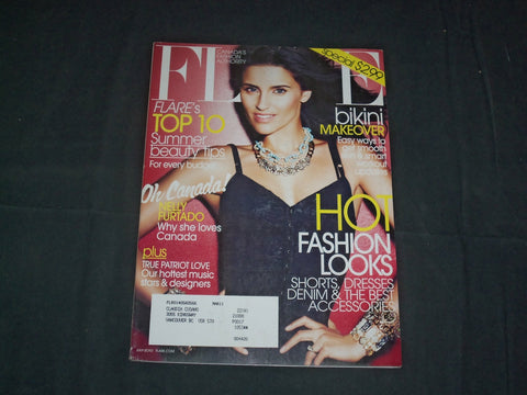 2010 JULY FLARE MAGAZINE - CANADA - NELLY FURTADO COVER - FASHION - B 5858