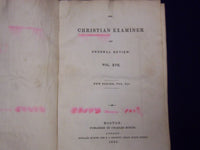 1834-1866 THE CHRISTIAN EXAMINER REVIEW MAGAZINE BOUND VOLUME LOT OF 9- KD 1144A