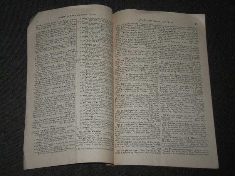 1883 CATALOGUE OF BOOKS LOT OF 5 DIFFERENT - AMERICAN, GERMAN, & U. K - WR 125I