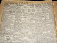 1927 AUGUST 6 NEW YORK TIMES NEWSPAPER - SACCO REPRISALS SUSPECTED - NT 9563