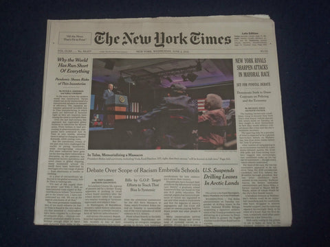 2021 JUNE 2 NEW YORK TIMES - NEW YORK RIVALS SHARPEN ATTACKS IN MAYORAL RACE