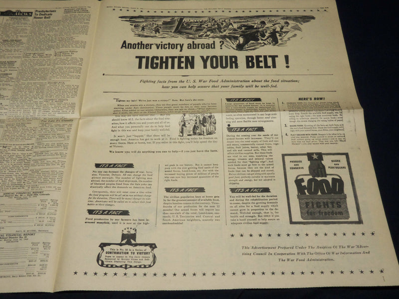 1943 AUGUST 21 THE BOULDER DAILY CAMERA NEWSPAPER - SEIZE KISKA ISLAND - NP 4518