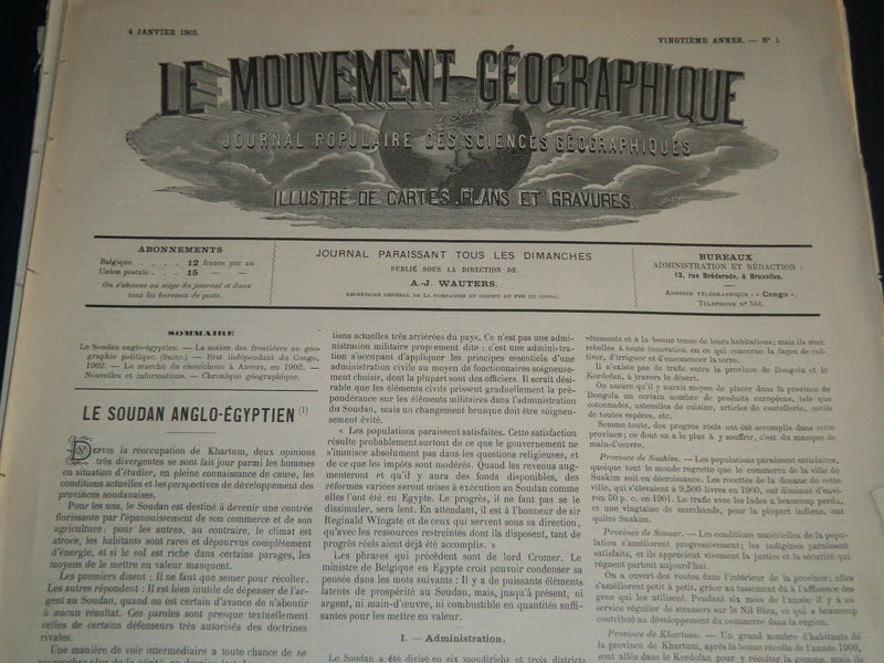 1903 LE MOUVEMENT GEOGRAPHIQUE NEWSPAPERS LOT OF 46 - BELGES AU CONGO - NP 4257