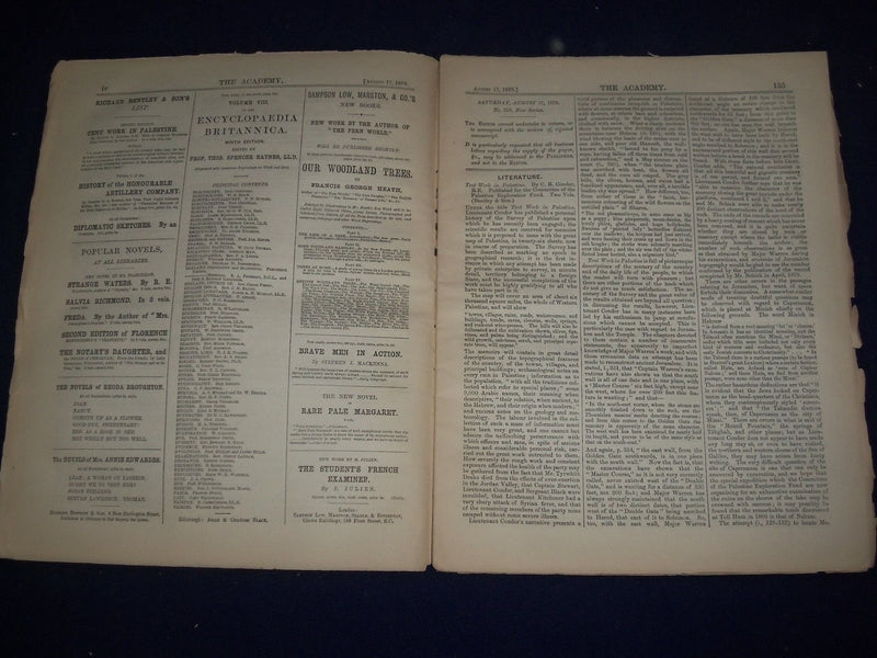 1878 THE ACADEMY WEEKLY REVIEW OF LITERATURE LOT OF 34 ISSUES - LONDON - O 2224
