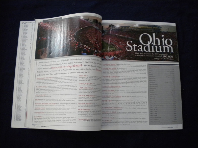 2007 NOV 10 FOOTBALL PROGRAM - OHIO STATE UNIV VS ILLINOIS STATE UNIV - SP 3625C