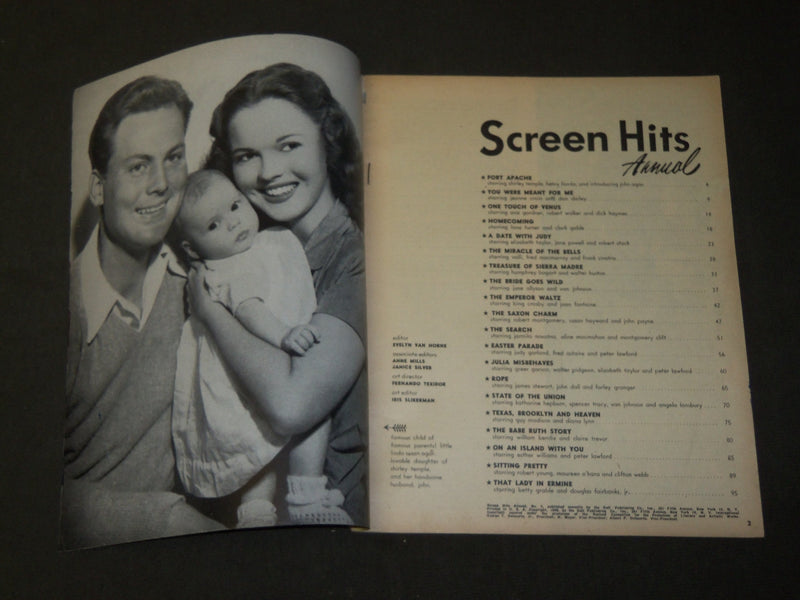 1948 SCREEN HITS ANNUAL MOVIE MAGAZINE - SHIRLEY TEMPLE COVER - M 284
