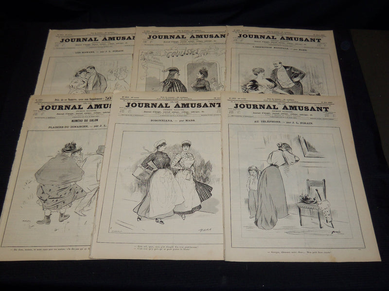 1893 JOURNAL AMUSANT ILLUSTRE FRENCH MAGAZINE LOT OF 29 - FASHION ILLUS- O 3197G
