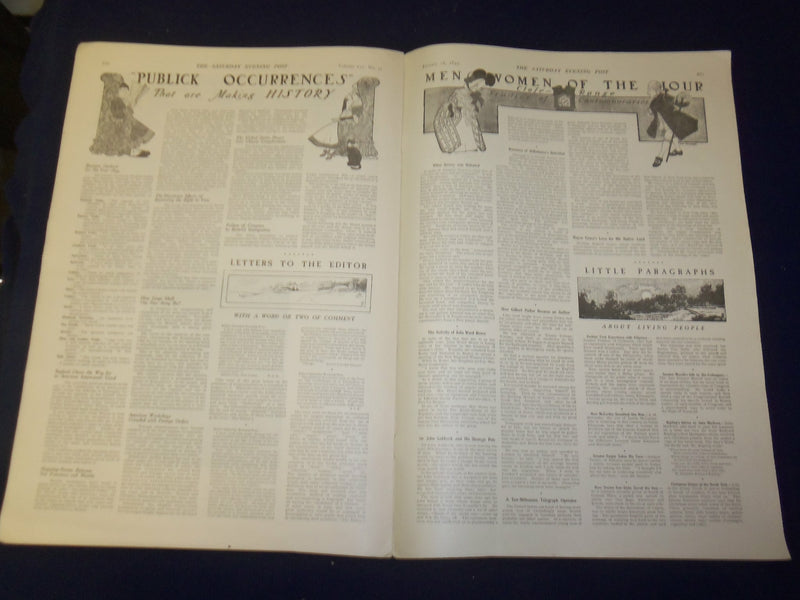1899 JANUARY 28 THE SATURDAY EVENING POST MAGAZINE - NICE ILLUSTRATIONS - B 6692