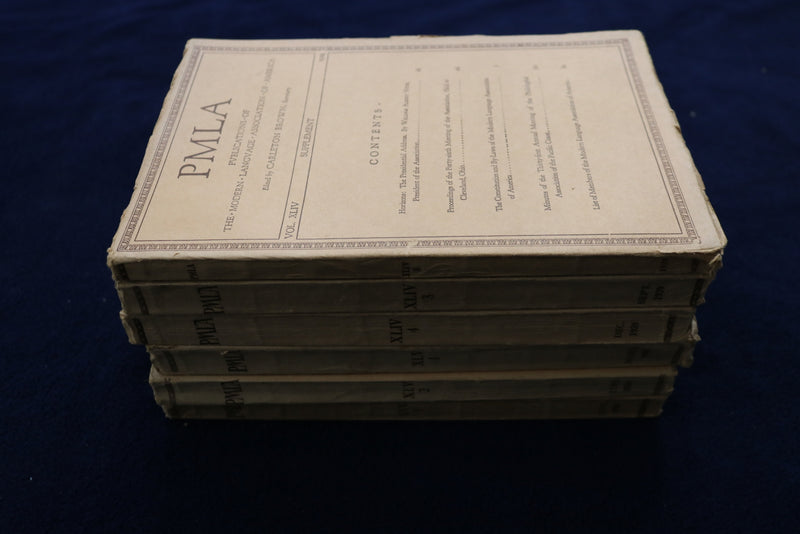 1929-1930 PUBLICATIONS OF THE MODERN LANGUAGE ASSOC. OF AMERICA-LOT OF 6-O 3415