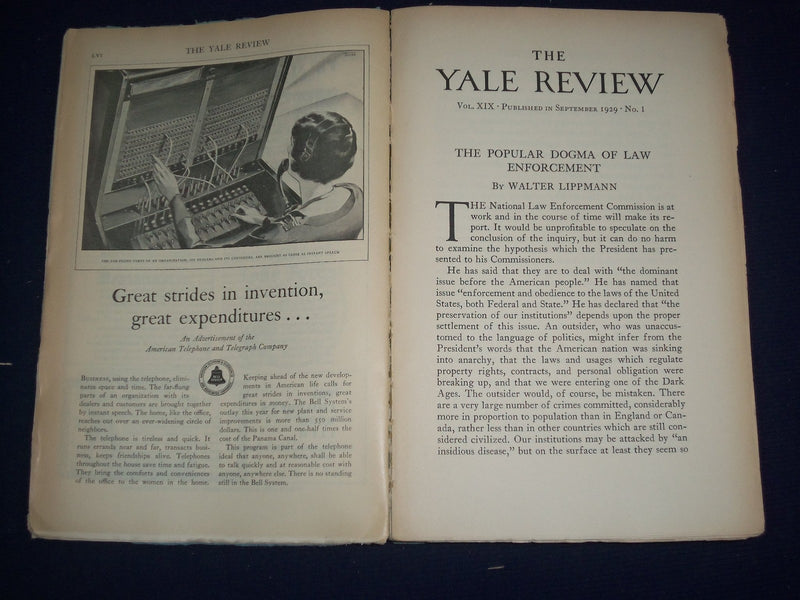 1928-1946 THE YALE REVIEW MAGAZINE LOT OF 7 - NICE ARTICLES & ADS - WR 748