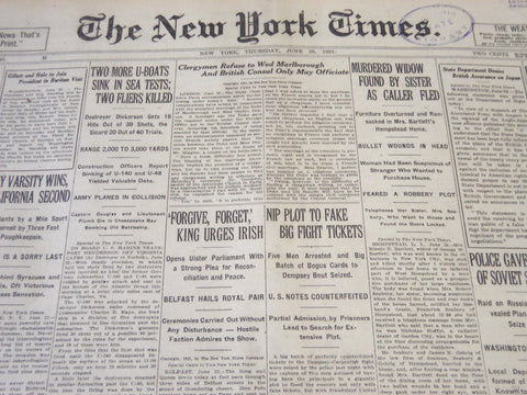 1921 JUNE 23 NEW YORK TIMES - NIP PLOT TO FAKE BIG FIGHT TICKETS - NT 5488