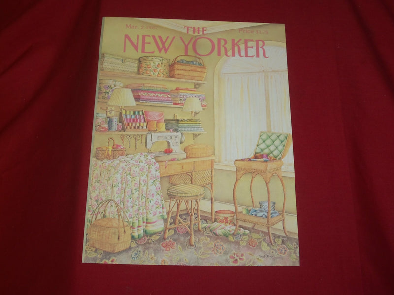 1987 MARCH 2 NEW YORKER MAGAZINE FRONT COVER ONLY - GREAT ART FOR FRAMING