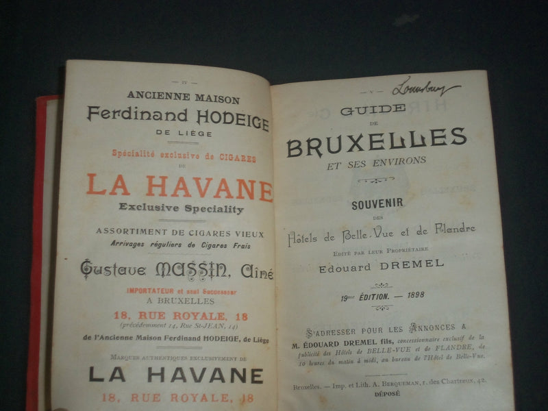 1898 GUIDE DE BRUXELLES SOUVENIR BOOK - NICE PHOTOS - MAP - KD 5449